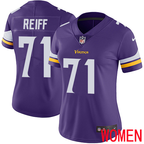 Minnesota Vikings #71 Limited Riley Reiff Purple Nike NFL Home Women Jersey Vapor Untouchable->women nfl jersey->Women Jersey